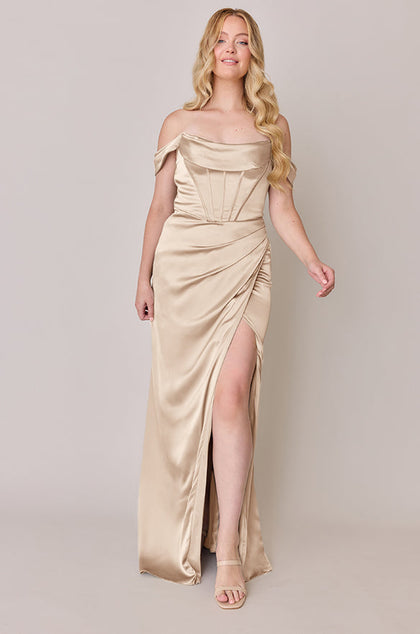 Paris Satin Dress | Made To Order | Gold Champagne