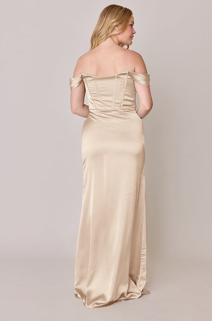 Paris Satin Dress | Made To Order | Gold Champagne