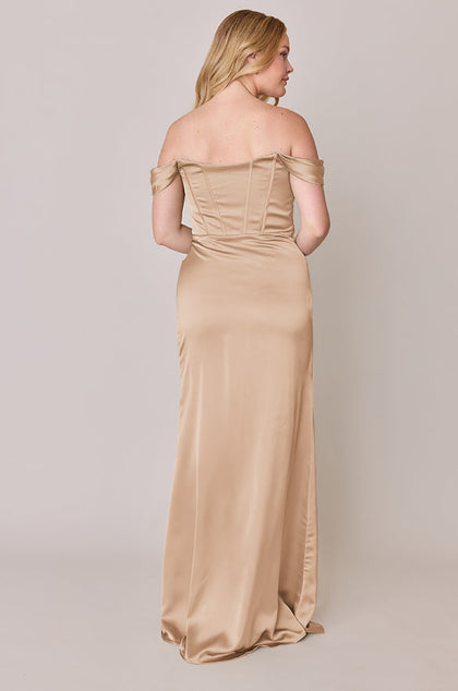Paris Satin Dress | Made To Order | Honey Beige
