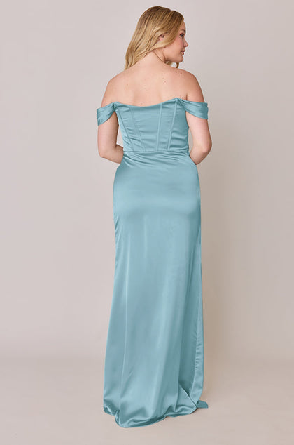Paris Satin Dress | Made To Order | Light Blue