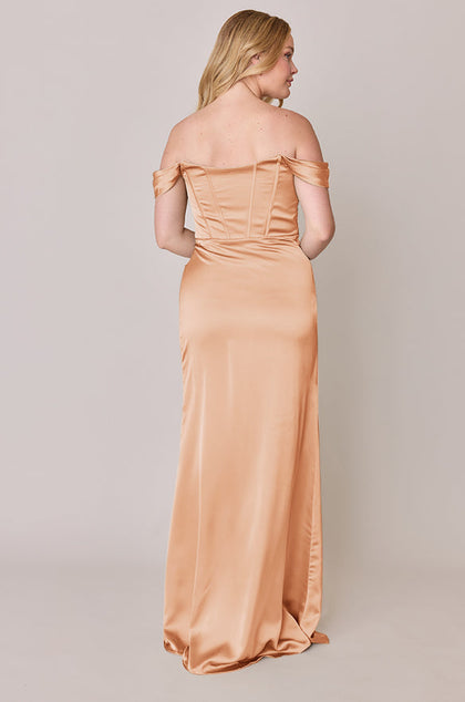 Paris Satin Dress | Made To Order | Peach