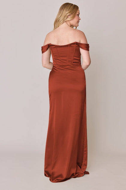 Paris Satin Dress | Made To Order | Rust