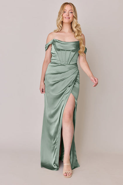Paris Satin Dress | Made To Order | Sage