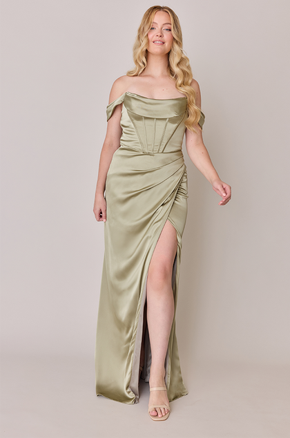 Paris Satin Dress | Made To Order | Sage