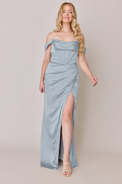 Paris Satin Dress | Made To Order | Sky Blue