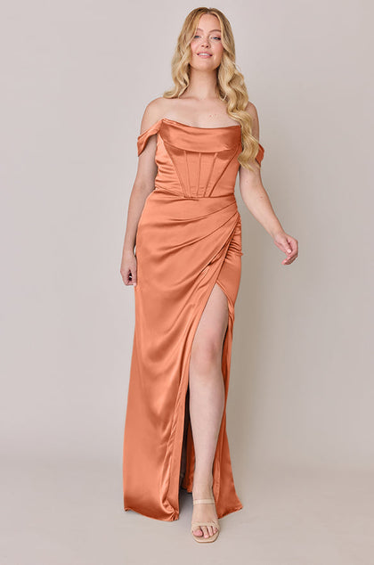 Paris Satin Dress | Made To Order | Tangerine