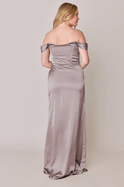 Paris Satin Dress | Made To Order | Taupe