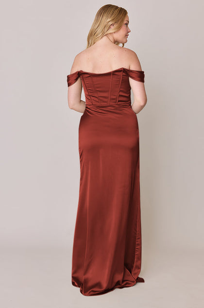 Paris Satin Dress | Made To Order | Rust