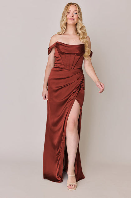 Paris Satin Dress | Made To Order | Rust
