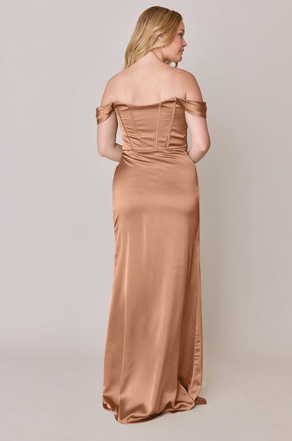 Paris Satin Dress | Made To Order | Toffee