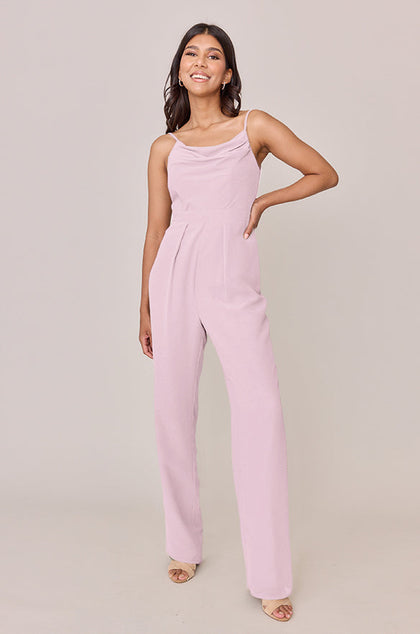 Parker Chiffon Jumpsuit | Made To Order - Baby Pink