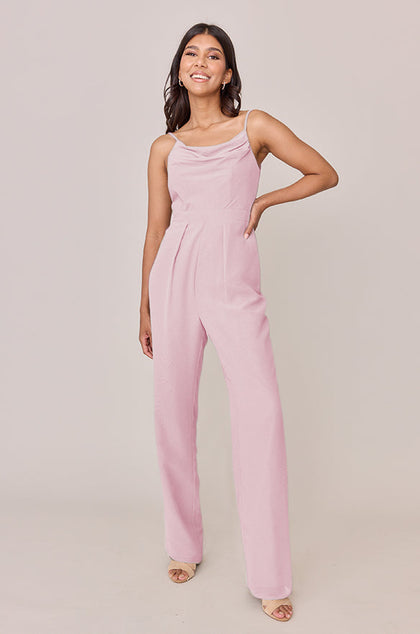Parker Chiffon Jumpsuit | Made To Order - Blush Pink