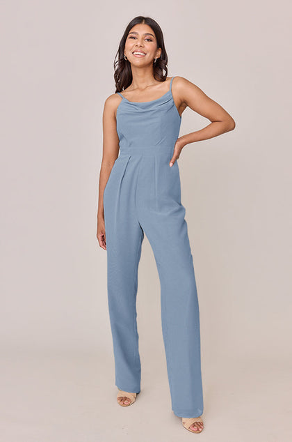 Parker Chiffon Jumpsuit | Made To Order - French Blue