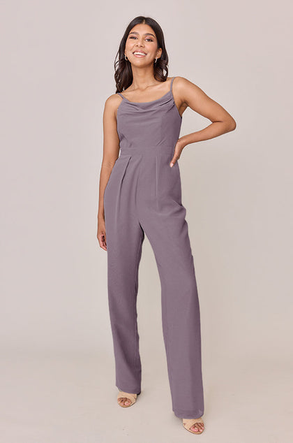 Parker Chiffon Jumpsuit | Made To Order - Wisteria
