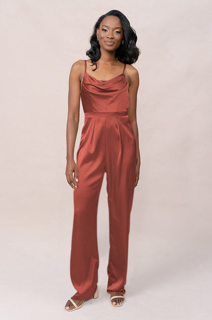 Parker Satin Jumpsuit | Made To Order - Cinnamon Rose