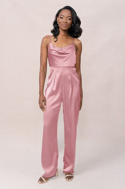Parker Satin Jumpsuit | Made To Order - Rosette