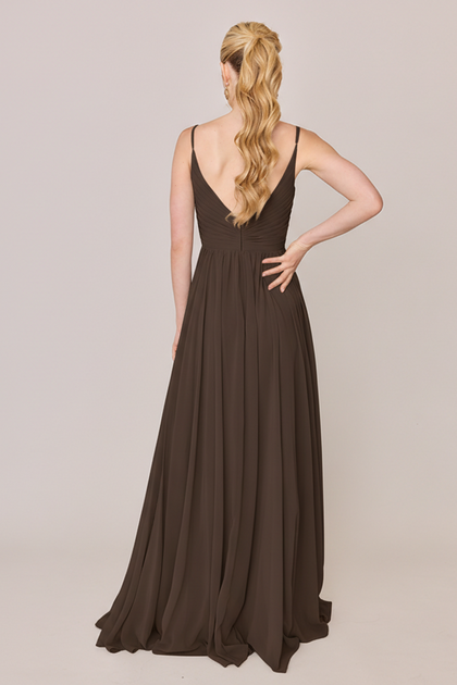 Penelope Chiffon Dress | Made To Order | Espresso