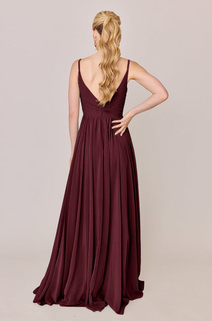 Penelope Chiffon Dress | Made To Order | Cabernet