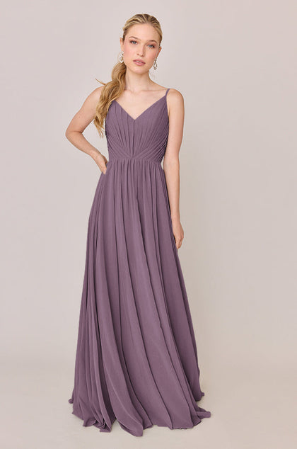 Penelope Chiffon Dress | Made To Order | Dusty Purple