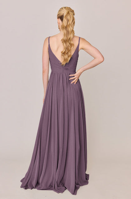 Penelope Chiffon Dress | Made To Order | Dusty Purple