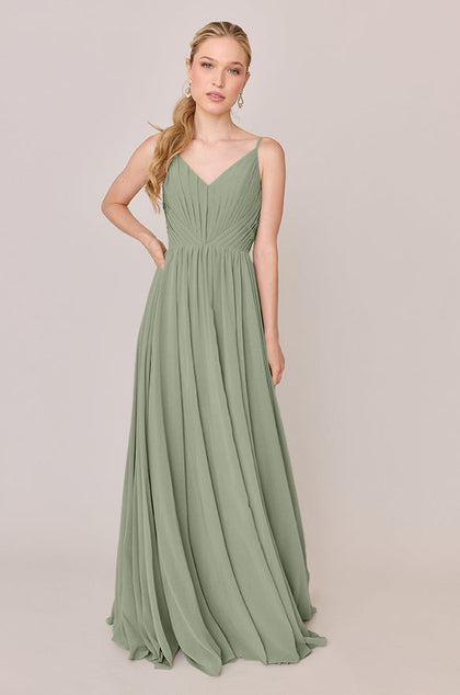 Penelope Chiffon Dress | Made To Order | Moss