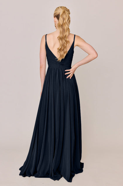 Penelope Chiffon Dress | Made To Order | Navy Blue