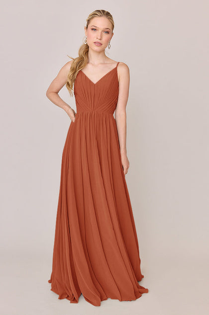 Penelope Chiffon Dress | Made To Order | Rust