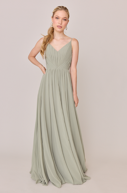 Penelope Chiffon Dress | Made To Order | Sage