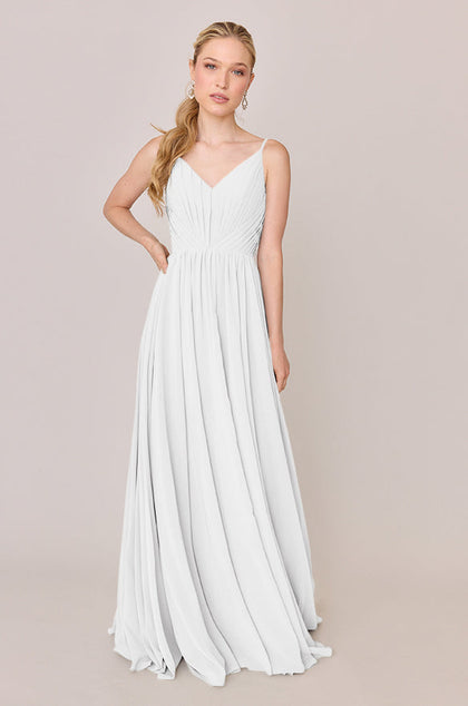 Penelope Chiffon Dress | Made To Order | White Pearl