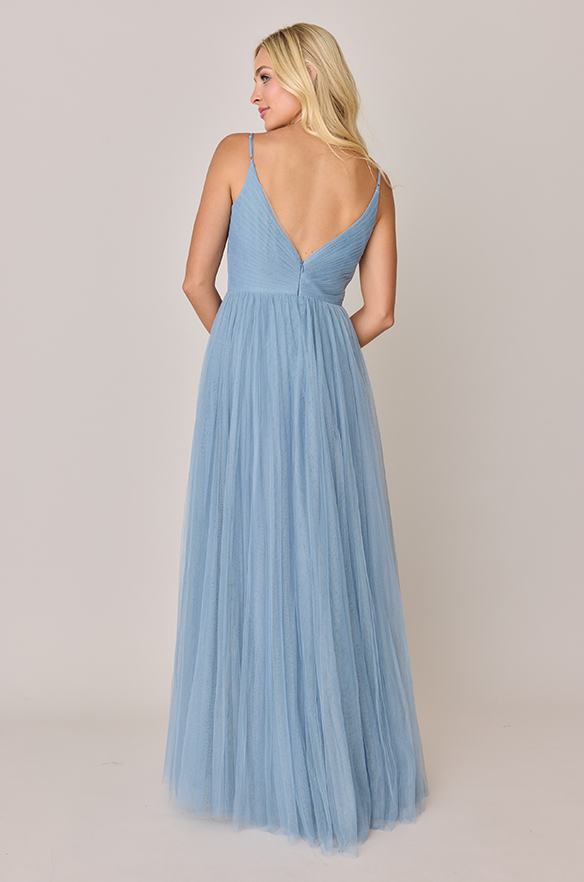 ladies tulle dress Light Blue Pleated Ball Gown Light Blue / 8 which means would be smaller than normal European sizes Elegant Ladies Tulle Dress Chic
