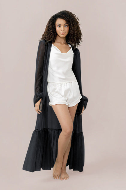 Pillow Talk Tulle Duster | Made To Order - Black