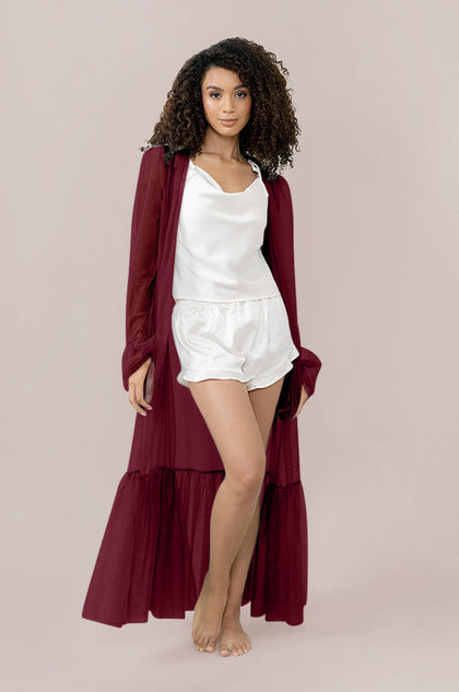 Pillow Talk Tulle Duster | Made To Order - Cabernet