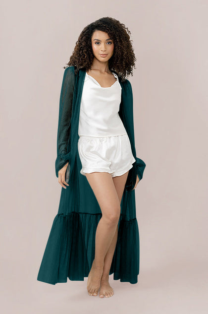 Pillow Talk Tulle Duster | Made To Order - Classic Emerald