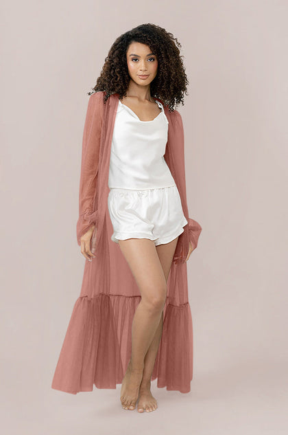 Pillow Talk Tulle Duster | Made To Order - Desert Rose