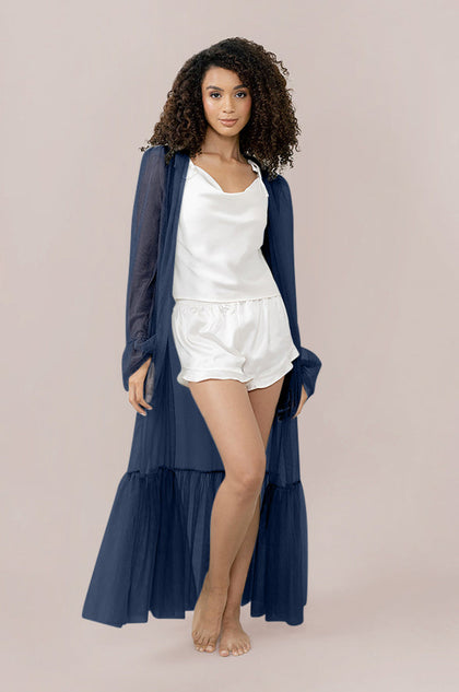 Pillow Talk Tulle Duster | Made To Order - Navy