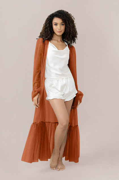 Pillow Talk Tulle Duster | Made To Order - Rust