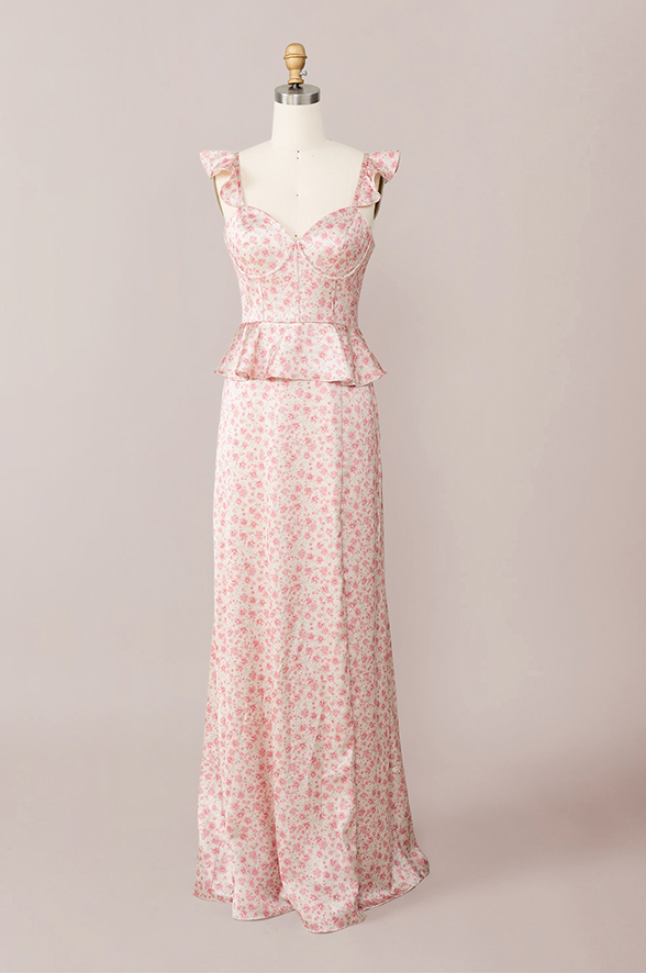 Stevie Satin Floral Print Dress