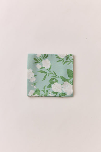 Chiffon Floral Print Pocket Square | Made To Order | Sage Multi Bouquet