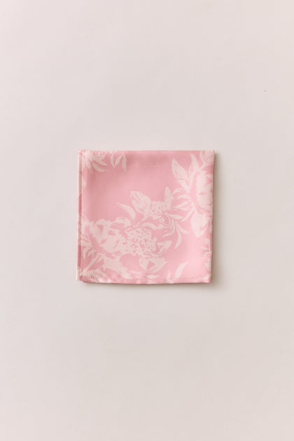 Satin Floral Print Pocket Square | Made To Order | Blush Bouquet