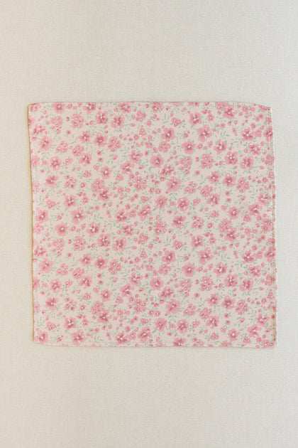 Satin Floral Print Pocket Square | Made To Order | Blushing Bride Posey