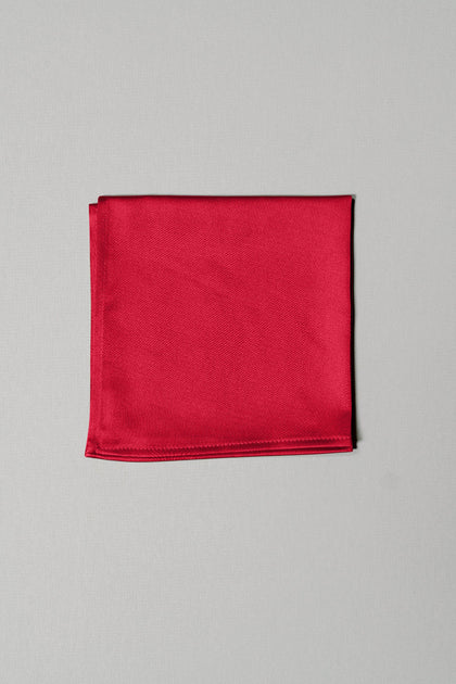 Satin Pocket Square | Made To Order | Poppy Red