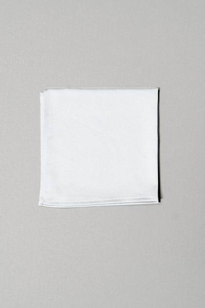Satin Pocket Square | Made To Order | White Pearl