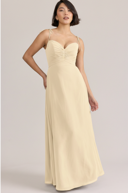 Polly Chiffon Dress | Pale Yellow
