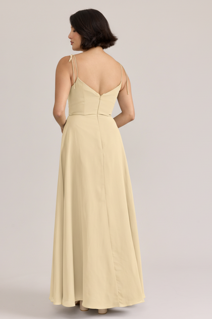 Polly Chiffon Dress | Pale Yellow