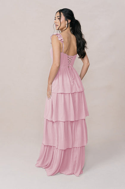 Poppy Chiffon Dress | Made To Order | Blush Pink