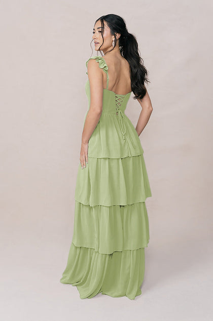 Poppy Chiffon Dress | Made To Order | Matcha