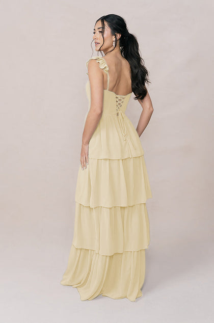 Poppy Chiffon Dress | Made To Order | Pale Yellow