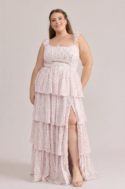 Poppy Chiffon Floral Print Dress | Made To Order | Blushing Bride Posey