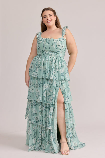 Poppy Chiffon Floral Print Dress | Made To Order | Sage Blossom