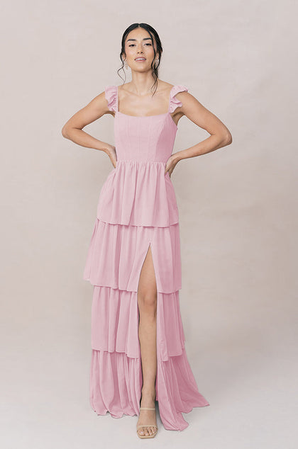 Poppy Chiffon Dress | Made To Order | Blush Pink
